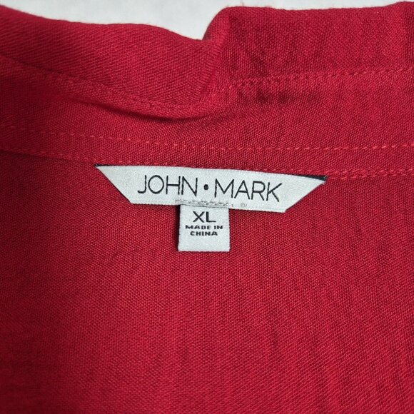 John Mark Tunic Top Women's  Size XL Cabana Wine Lace  Relaxed Fit Red (53) - Picture 13 of 14